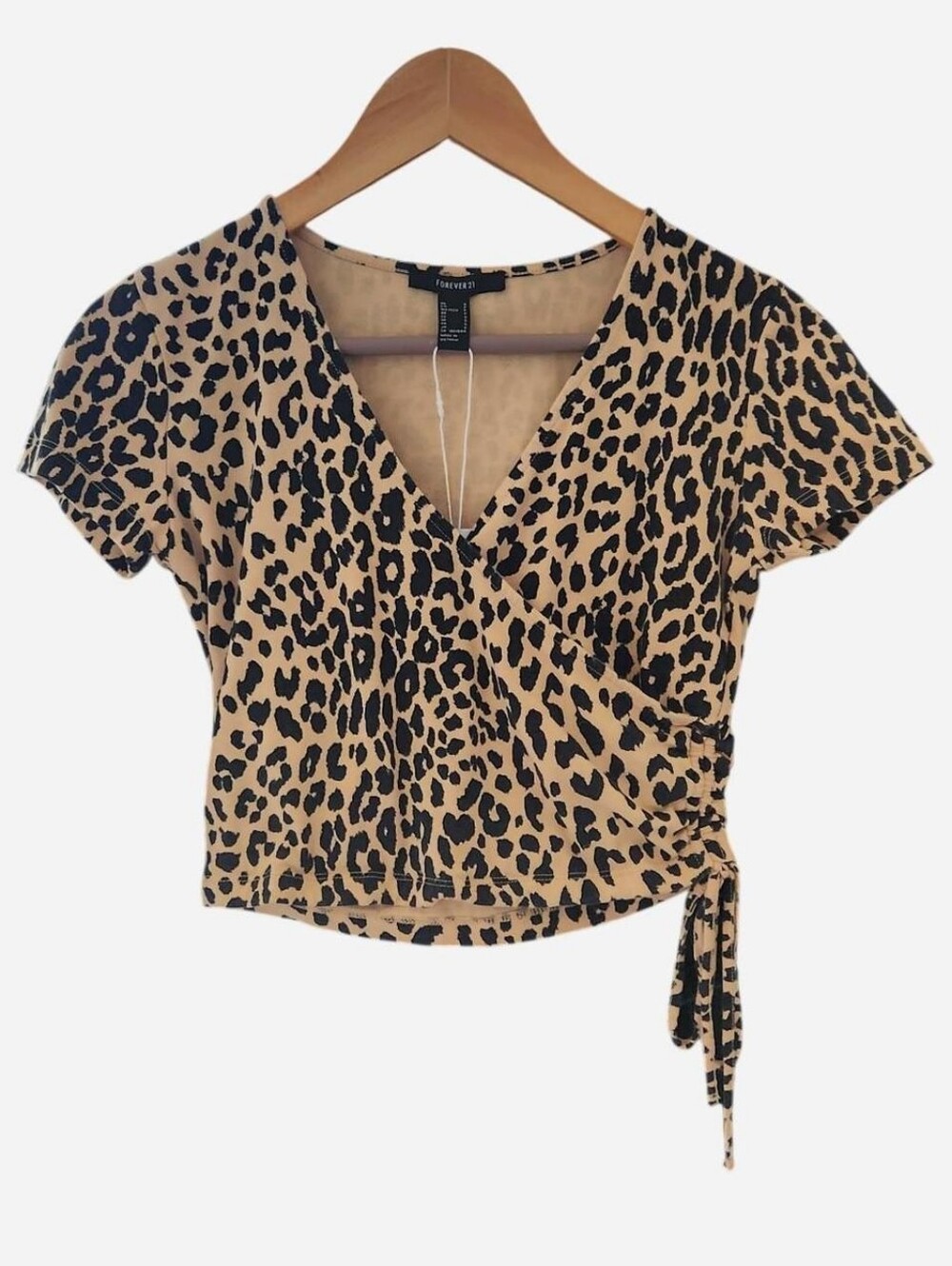 Cotton Leopard Wrap Top